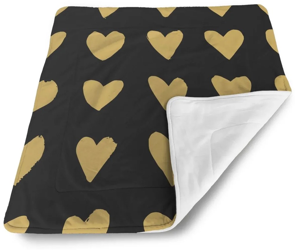 Sablio Dětská Deka pre bábätko Zlaté srdiečka - 90x120 cm