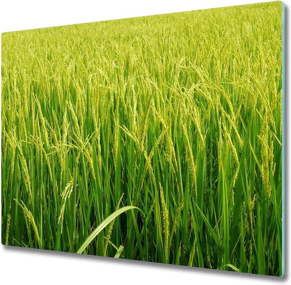 Sklenená doska na krájanie  pole ryža