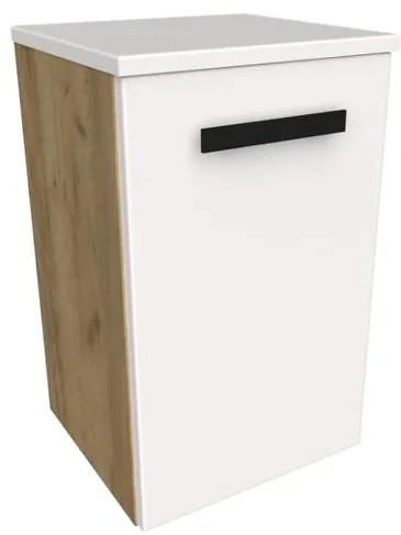 Kúpeľňová závesná skrinka SONGA 30 cm 1D dub/biela