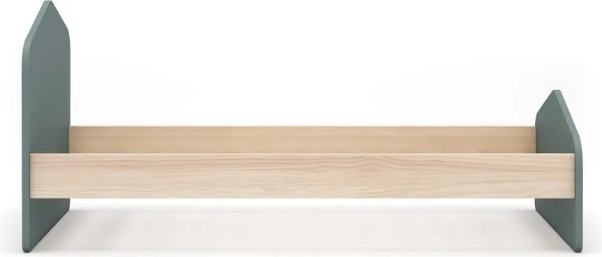 Detská posteľ v dekore borovice s roštom 90x190 cm v prírodnej farbe/sivozelená Estefania – Marckeric