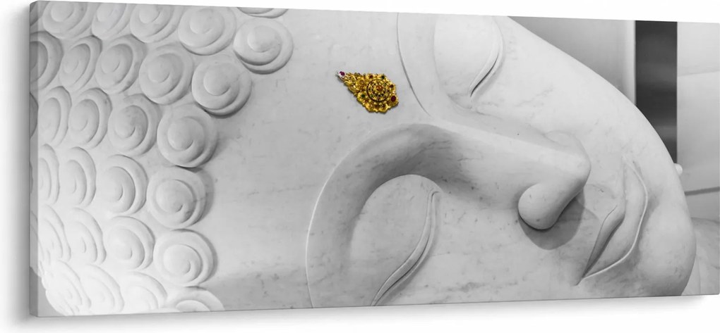 Obraz - Biely Budha (120x50 cm)