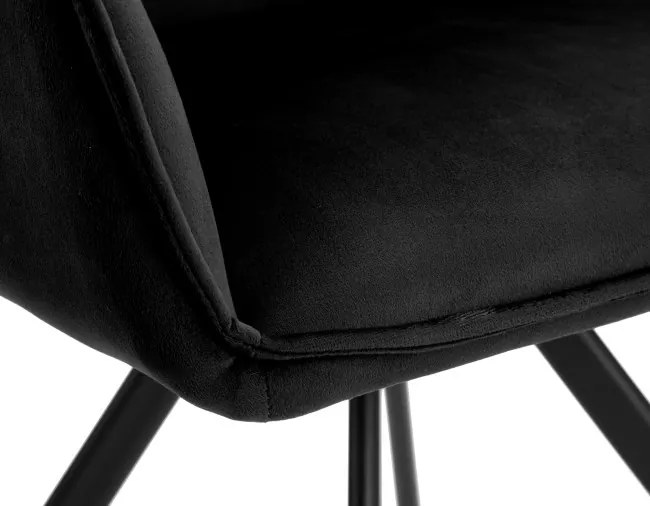Jedálenská stolička SYDNEY zamatová, čierna
