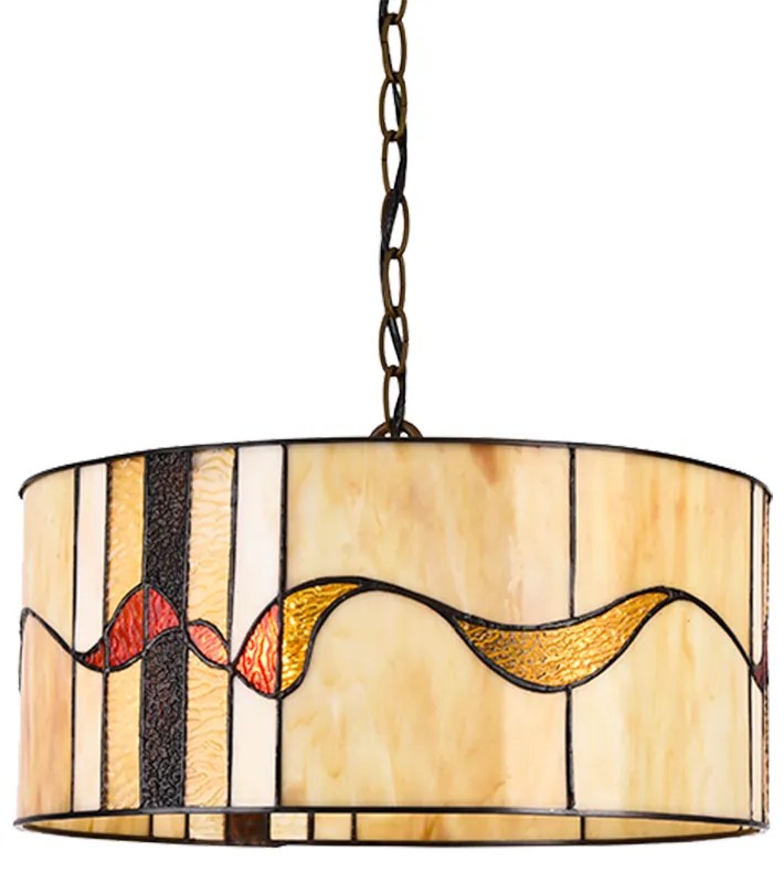 Moderný vitrážový luster na retiazke Prezent 211 vzor 11