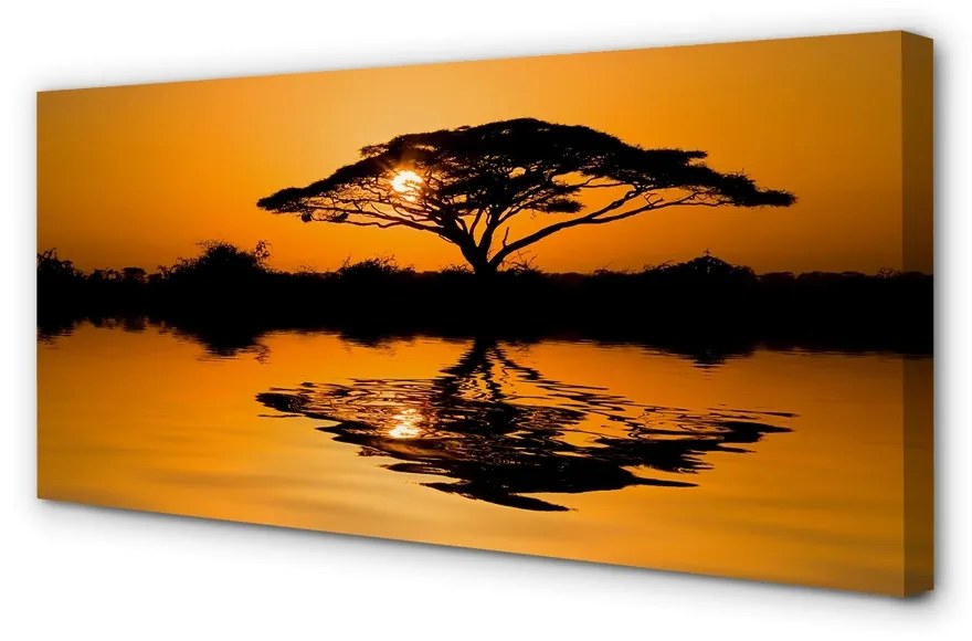 Obraz canvas Sunset tree 125x50 cm