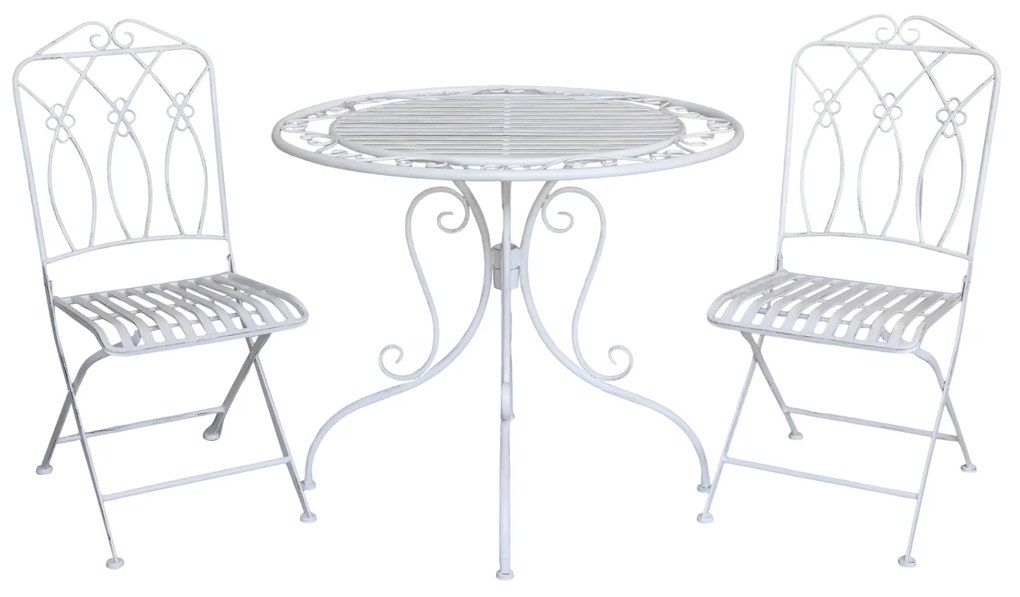 Chic Antique Záhradná súprava stola s 2 stoličkami Bistro Antique Cream