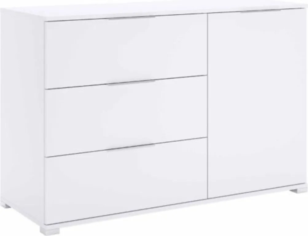 Biela komoda 120 cm so zásuvkami a skrinkou Barton BT-61-WM