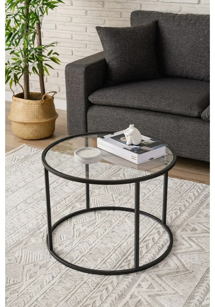 Berlín Čierny konferenčný stolík, 60 cm