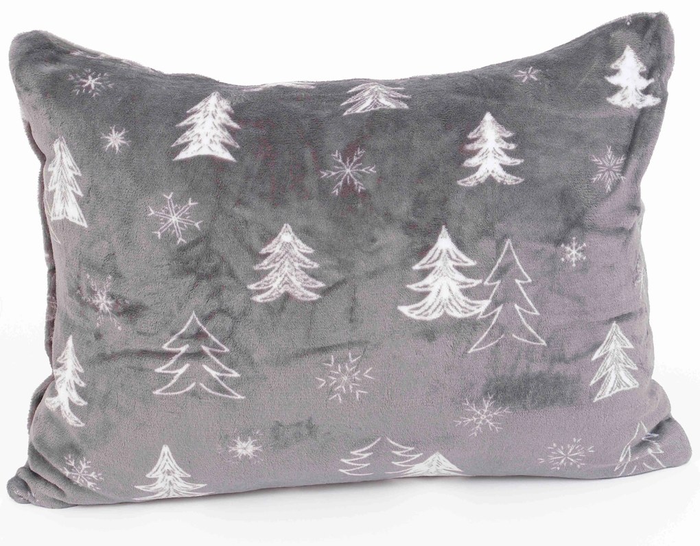 Obliečka na vankúš mikroplyš Exclusive 50 × 70 cm - Stromčeky sivé