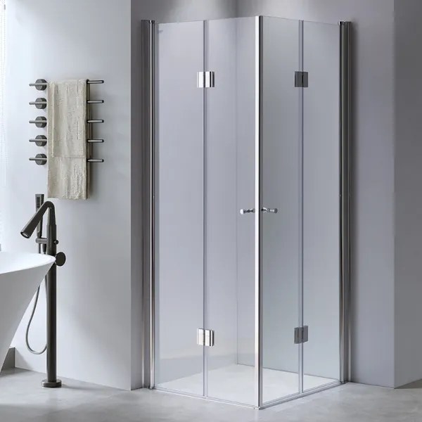 BPS-koupelny Štvorcový sprchový kút HYD-SK1290C 100x100 chróm/transparent + vanička HYD-SSV-ST06A biela