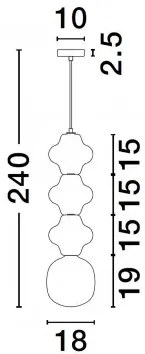 LED ružovo-modro-kremová moderné svietidlo Clio 3