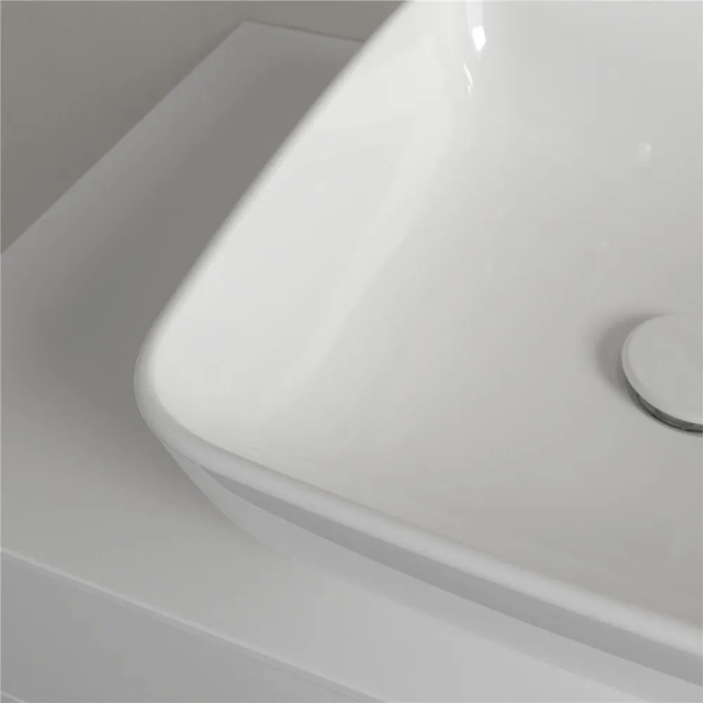 VILLEROY & BOCH Artis štvorcové umývadlo na dosku bez otvoru, bez prepadu, 410 x 410 mm, biela alpská, s povrchom CeramicPlus, 417841R1