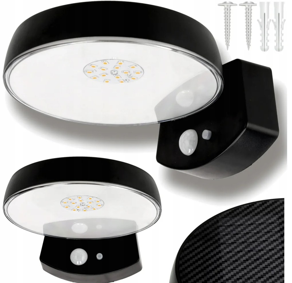 BERGE Vonkajšie solárne svietidlo s pohybovým a súmrakovým senzorom