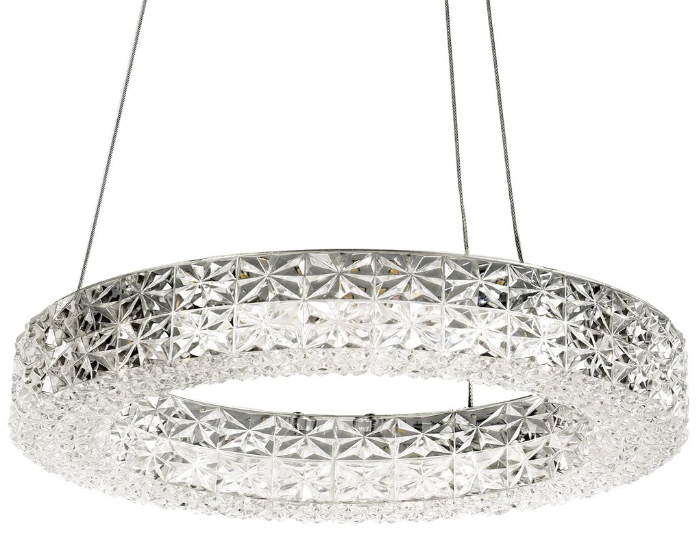 Toolight Toolight, LED stropné krištáľové svietidlo 40cm, 24W, 4000K, MS004-CP, chrómová, OSW-09614