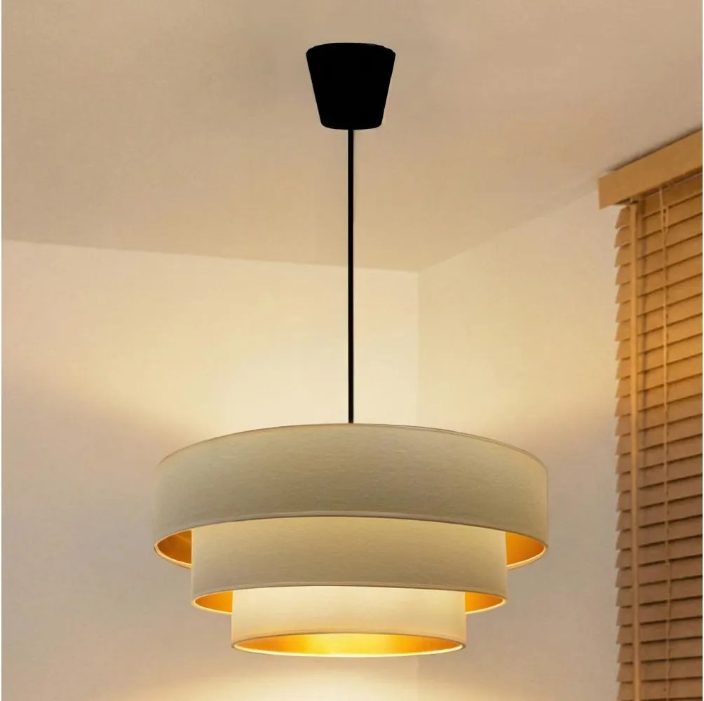 Brilagi - Luster na lanku LUNETA 1xE27/60W/230V priemer 40 cm krémová/zlatá
