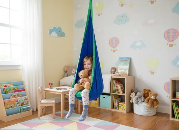 Závesné kreslo pre deti KOKON modré HAM5264