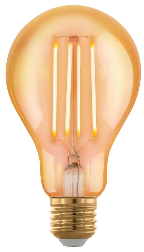 EGLO Retro stmievateľná filamentová LED žiarovka, E27, A75, 4W, 300lm, 1700K, teplá biela, jantárová