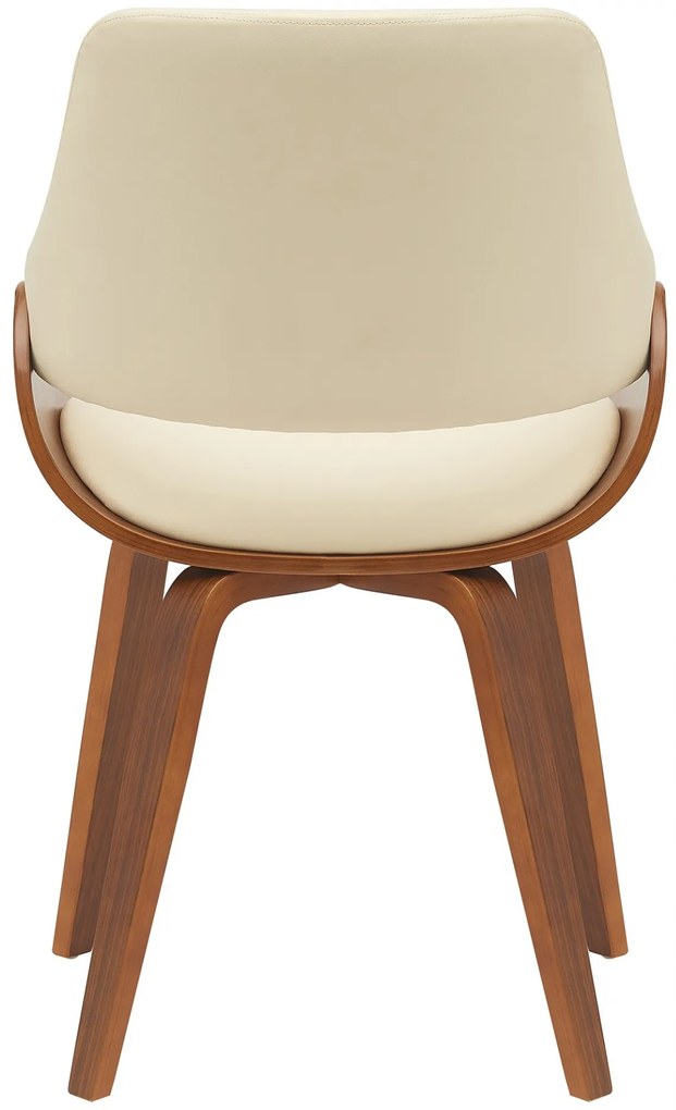 Jedálenská stolička Vangale - koženka - Orech / Krémová
