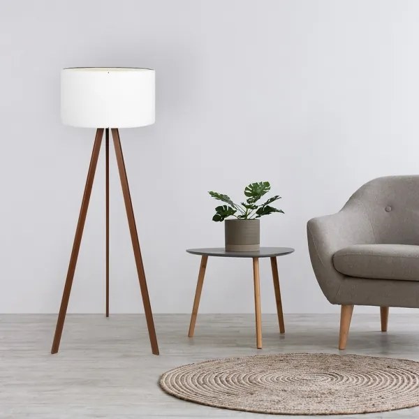 Stojacia lampa AYD 1xE27/60W/230V biela/hnedá