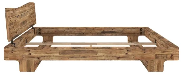furniture-nabytek.cz - Masívna posteľ Sendai z recyklovanej borovice, lakovaná, hnedá – 180×200 cm