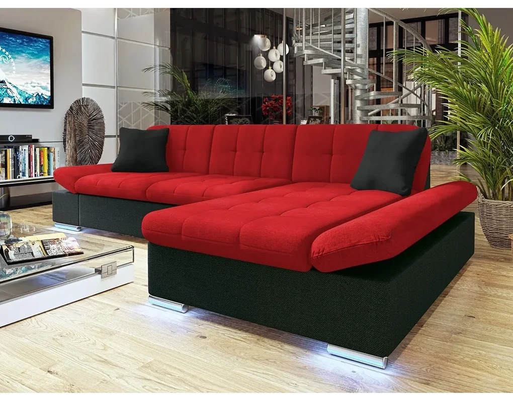 Rohová sedačka Laviva LED, Dostupné poťahy: ekokoža Soft 017 + Uttario Velvet 2967 + Uttario Velvet 2959, Strana: pravá