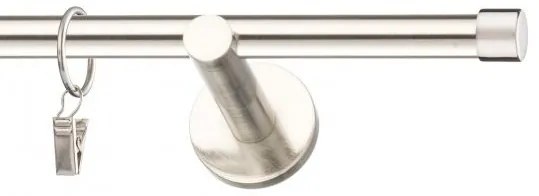 Dekorstudio Niklová jednoradová garniža LUNA 19mm Dĺžka: 140cm, Typ uchytenia: Držiak modern, Typ príslušenstva: Krúžky tiché so štipcami