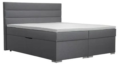Čalúnená posteľ s úložným priestorom a matracmi s topperom NEW BOLERO 160x200 cm sivá