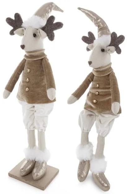 Vianočná dekorácia CHRISTMAS 228 krémová / šampanský (2ks)