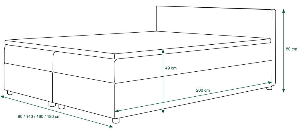 Manželská posteľ Boxspring 140 cm Linda Comfort (vzor + sivohnedá) (s matracom a úložným priestorom). Vlastná spoľahlivá doprava až k Vám domov. 1056051