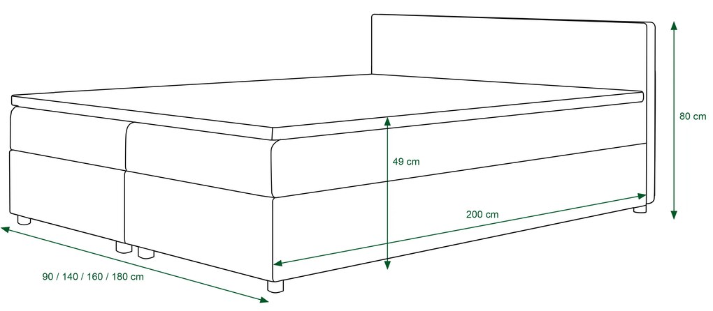 Manželská posteľ Boxspring 140 cm Linda Comfort (vzor + sivohnedá) (s matracom a úložným priestorom). Vlastná spoľahlivá doprava až k Vám domov. 1056051