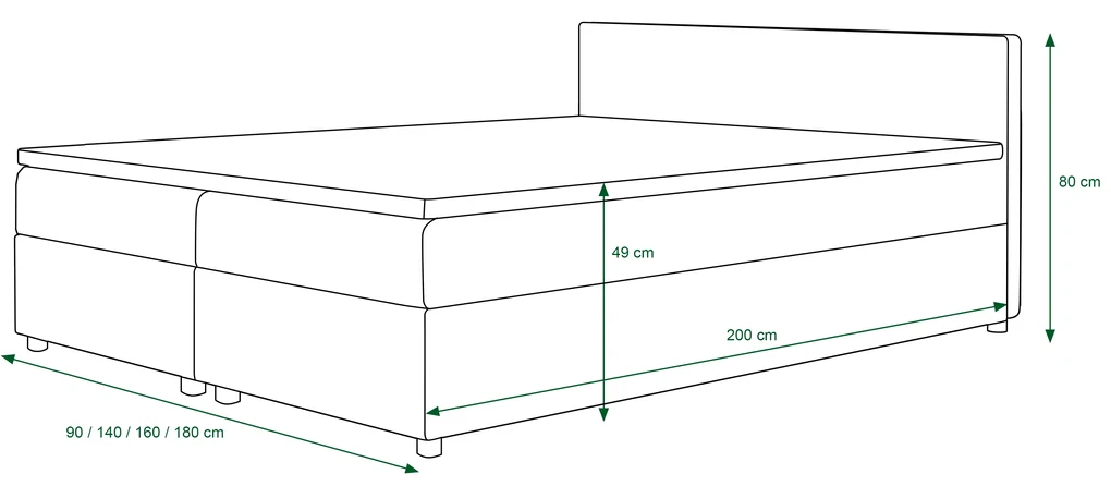 Manželská posteľ Boxspring 160 cm Linda Comfort (vzor + čierna) (s matracom a úložným priestorom). Vlastná spoľahlivá doprava až k Vám domov. 1056055