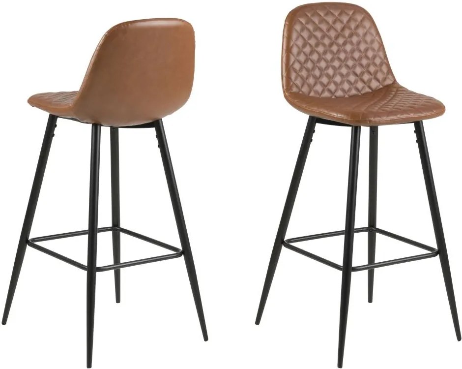 Dizajnová barová stolička Nayeli, brandy a čierna