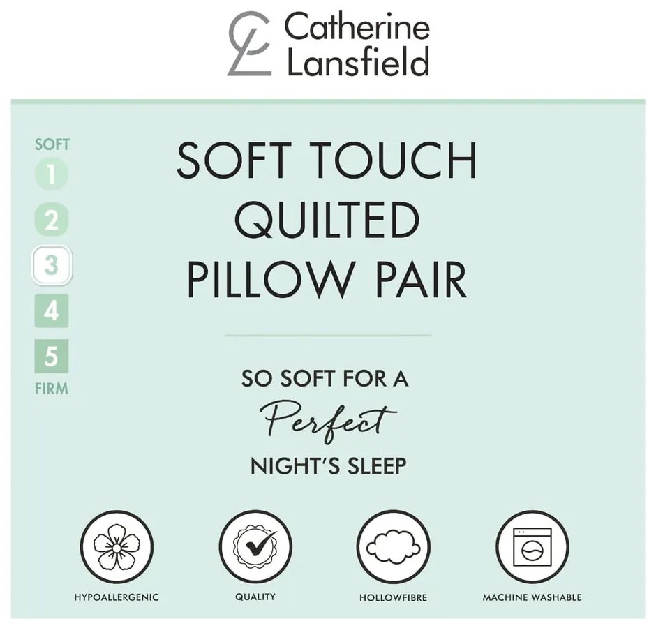 Vankúš 2 ks 74x48 cm Quilted Comfort Embossed – Catherine Lansfield