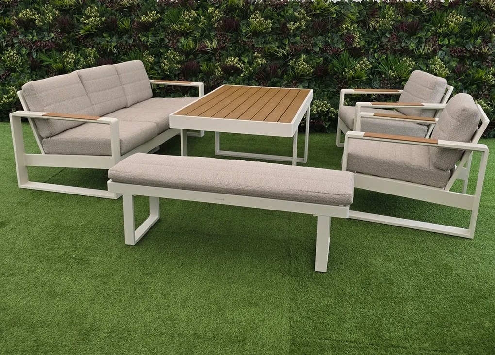 Hliníková jedálenská súprava MOBY s lavičkou