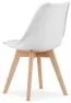 Set 4 stoličiek MARK biele / hnedé nohy