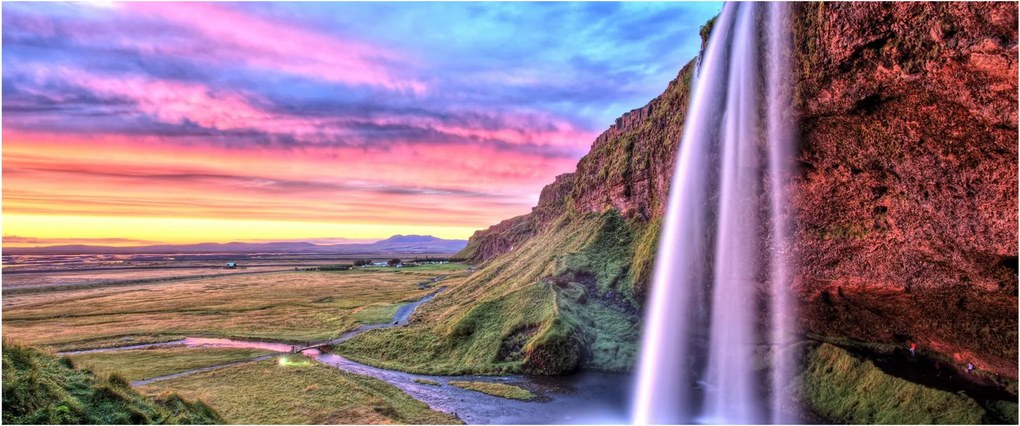 Obraz - Vodopád Seljalandsfoss (120x50 cm)