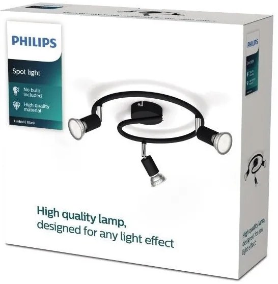 Philips - Bodové svietidlo LIMBALI 3xGU10/50W/230V čierna