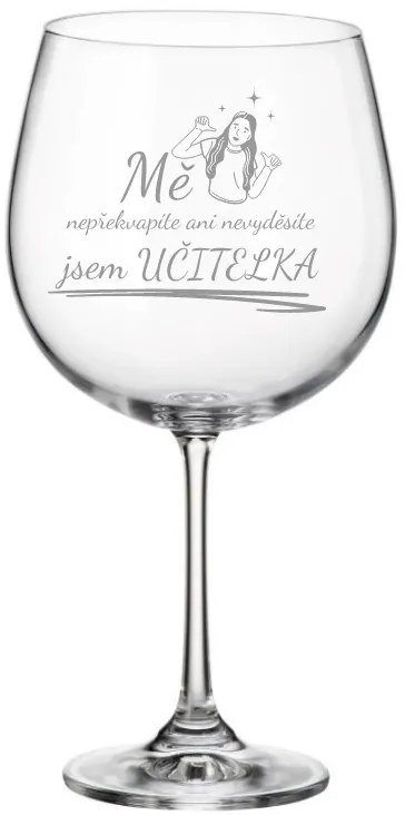 Dekorant Pohárik na víno pre učiteľku SOM UČITEĽKA
