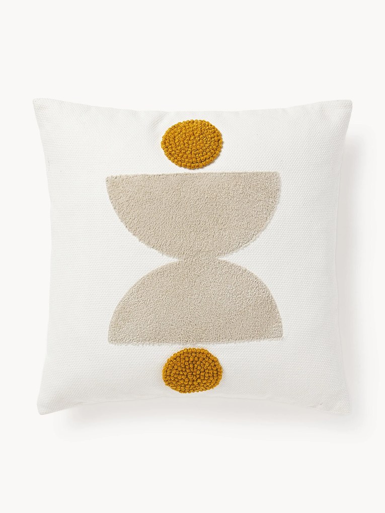 Vyšívaný bavlnený poťah na vankúš s reliéfnou štruktúrou Izad