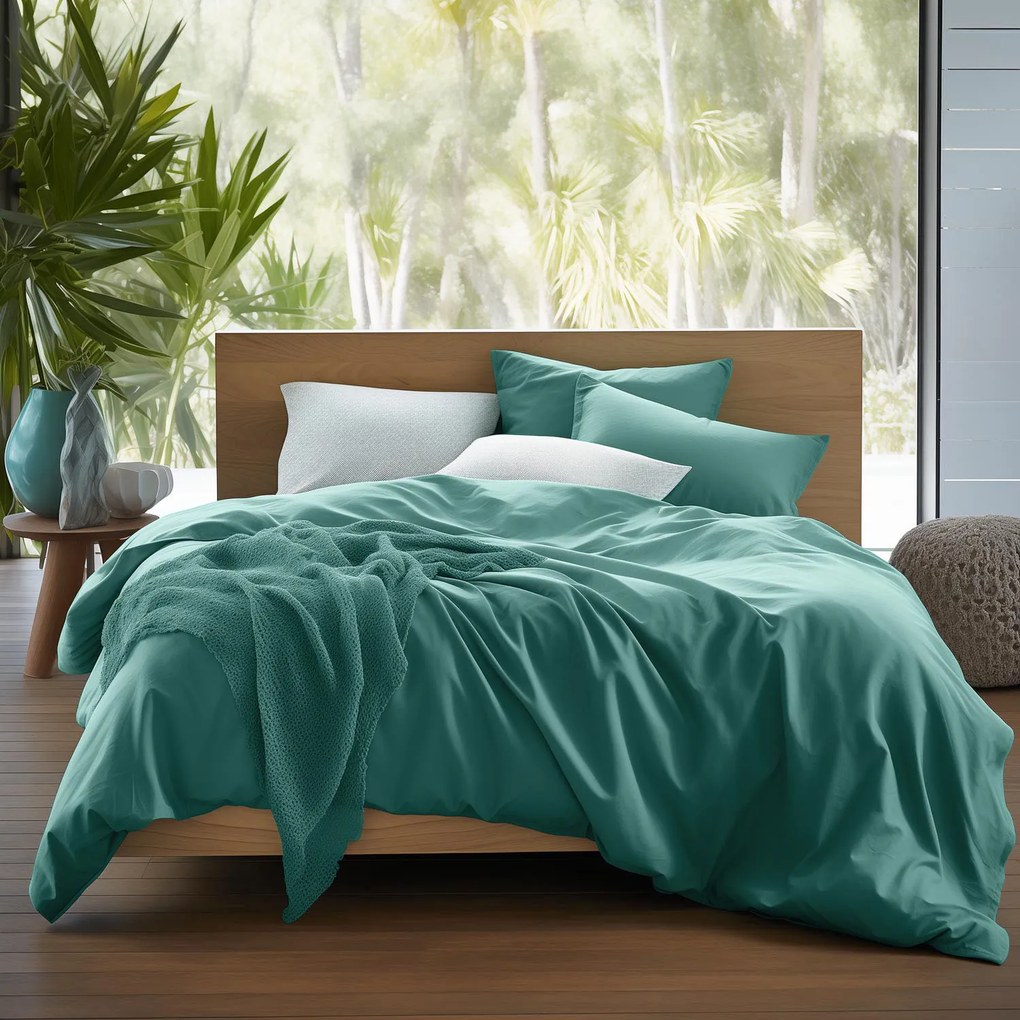 SATÉNOVÉ OBLIEČKY SATYNLOVE CLASSIC 200X220 CM, 2KS 70X80 CM TMAVOTYRKYSOVÉ