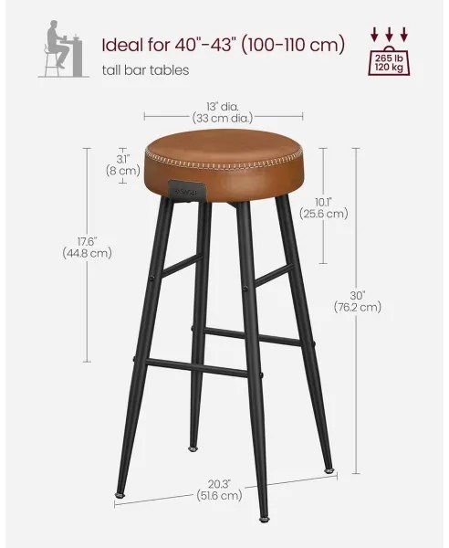 Barová stolička LIOR hnedá/čierna