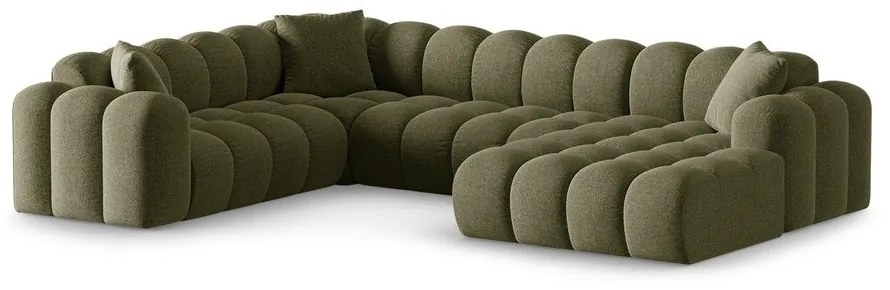 Zelená ženilková rohová pohovka (ľavý roh/do tvaru "U") Treno – Cosmopolitan Design