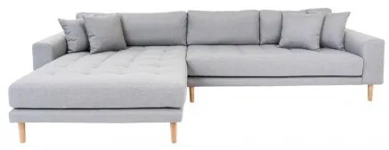 Rohová pohovka LIDO 290 cm,polyester světle šedý, levý roh House Nordic 1301191L