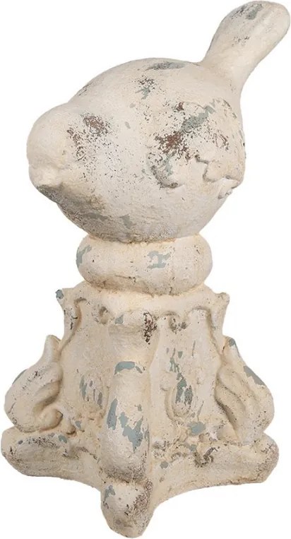 Béžová antik dekorácia vtáčik na podstavci Baroque - 33*21*47 cm