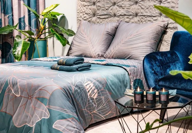 Dekoračný tanier SALVIA 3 1 zelený / zlatý