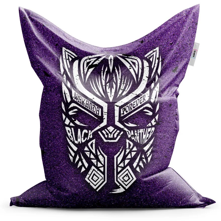 Sablio Sedací vak BLACK PANTHER wakanda forever Biely - 200x140 cm