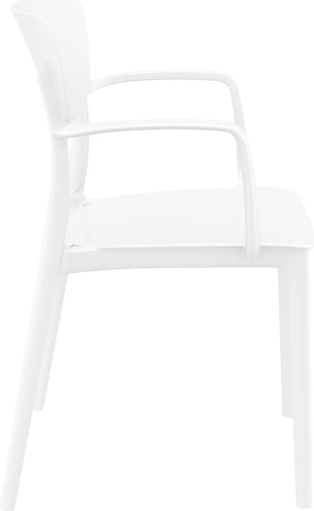 LISA záhradná stolička s podrúčkami white