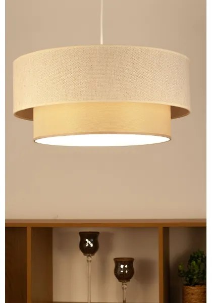 Luster na lankách NATIA 1xE27/60W/230V, priemer 45 cm, krémový