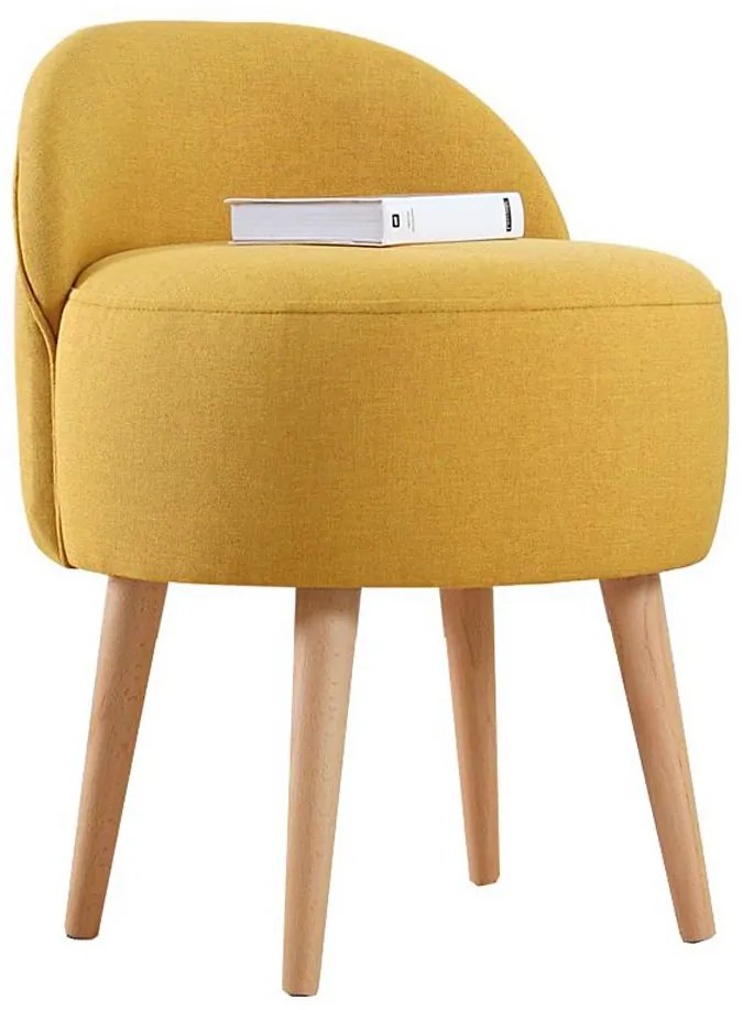 Taburet NIKI, priemer 46 cm, žltý