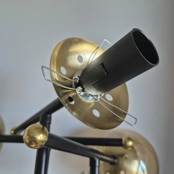 Prisadený luster MALENA 3xE14/5W/230V zlatá/čierna/dymová béžová