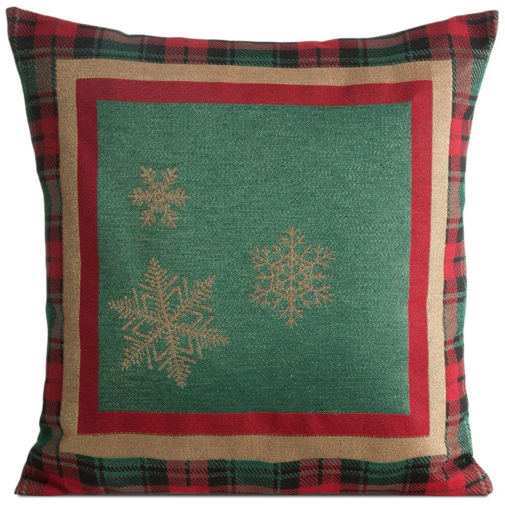 VIANOČNÁ GOBELÍNOVÁ DEKORAČNÁ OBLIEČKA NA VANKÚŠ STAR 45X45 CM VZOROVANÁ